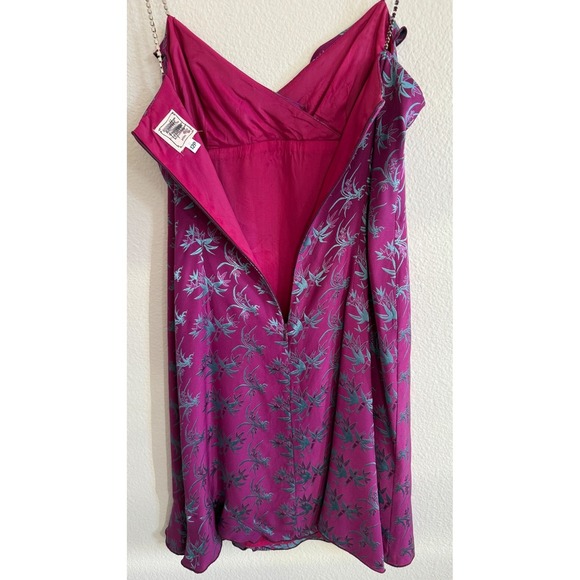 Nanette Lepore VINTAGE Y2K Silk Dress Sz 12P Rhinestone Straps - Picture 13 of 15